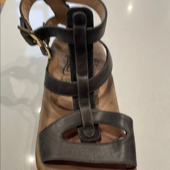 Vivienne Westwood Leather Gladiator Sandals, Charcoal. Size 8.5 - Picture 7 of 11